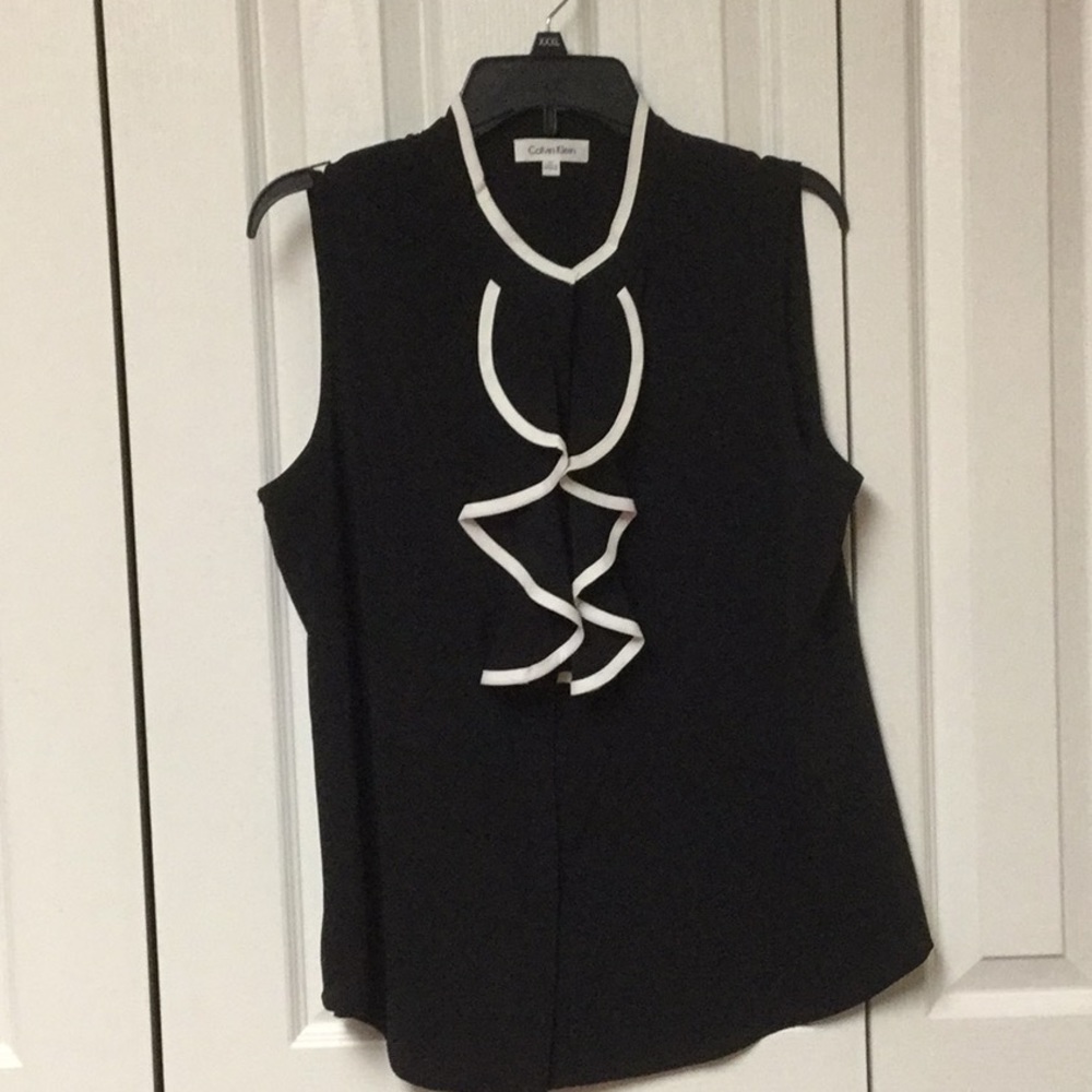Calvin Klein Ruffled Front Top
